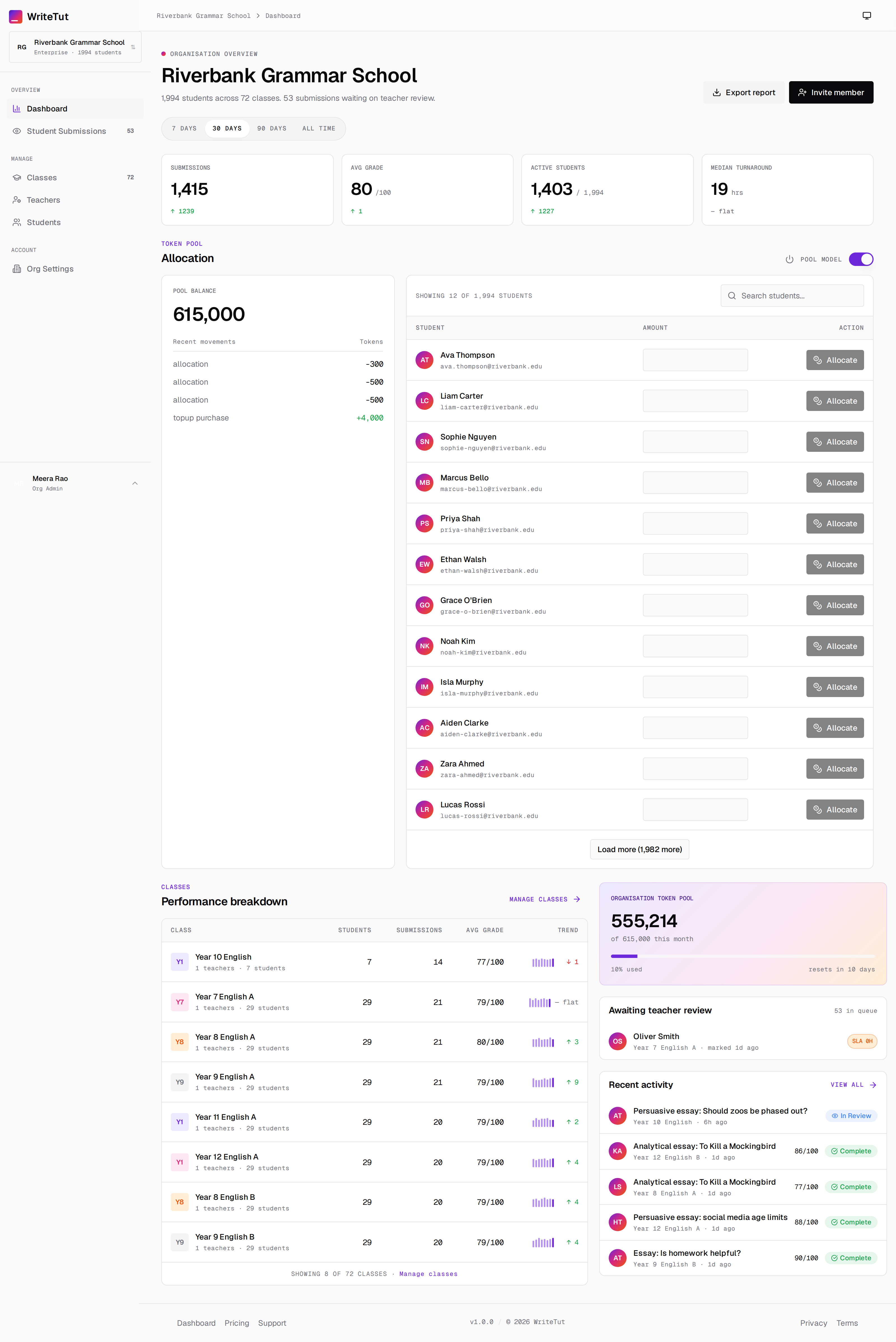 WriteTut screen